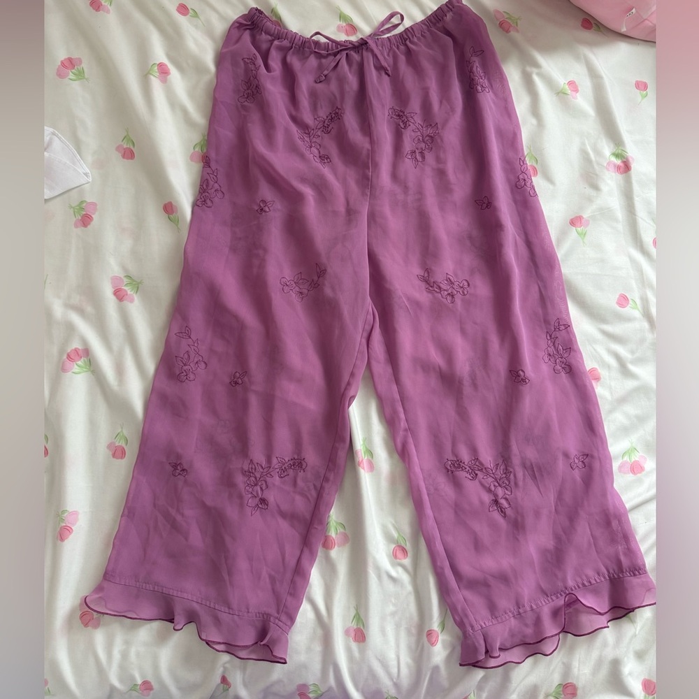 Valerie Stevens Lavender mesh Pajama pants